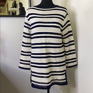 St. John by Marie Gray Knit Sweater. There a few small orange dots throughout.